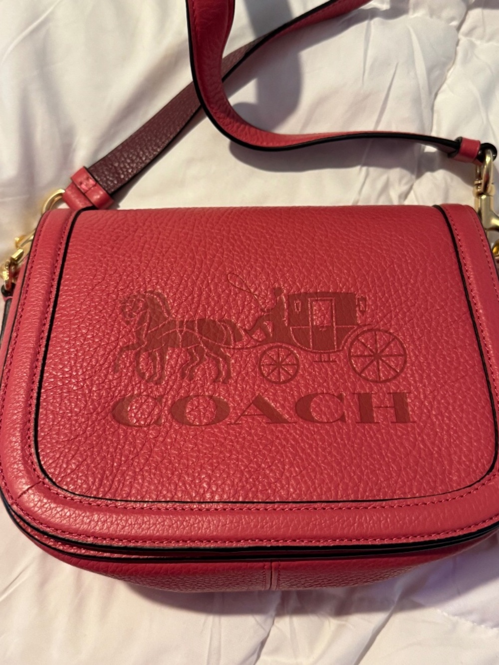 Pink Coach C4058 Horse and Carriage Saddle Bag New Without Tags